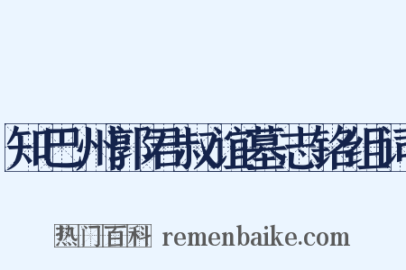 知巴州郭君叔谊墓志铭组词是什么意思的图片